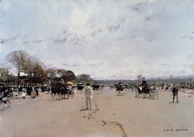 Carriages on the Champs Elysees by Luigi Loir